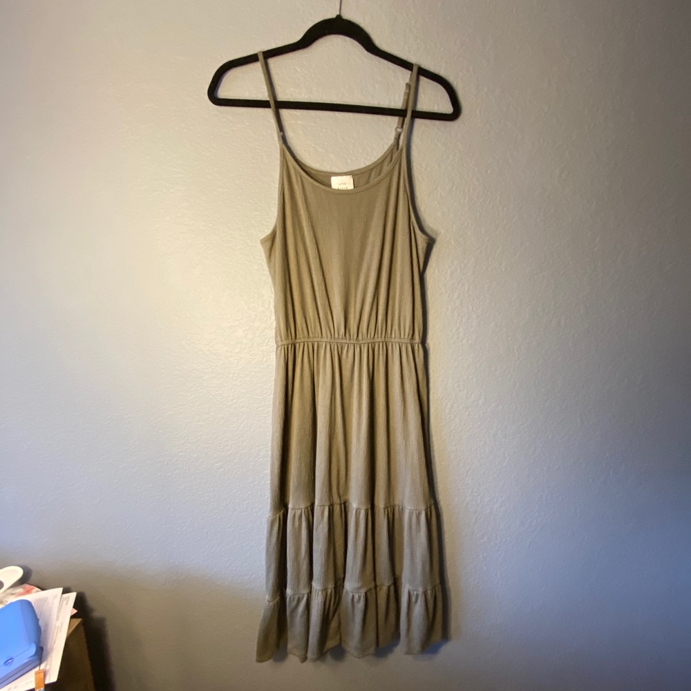 Army green spaghetti strap dress!